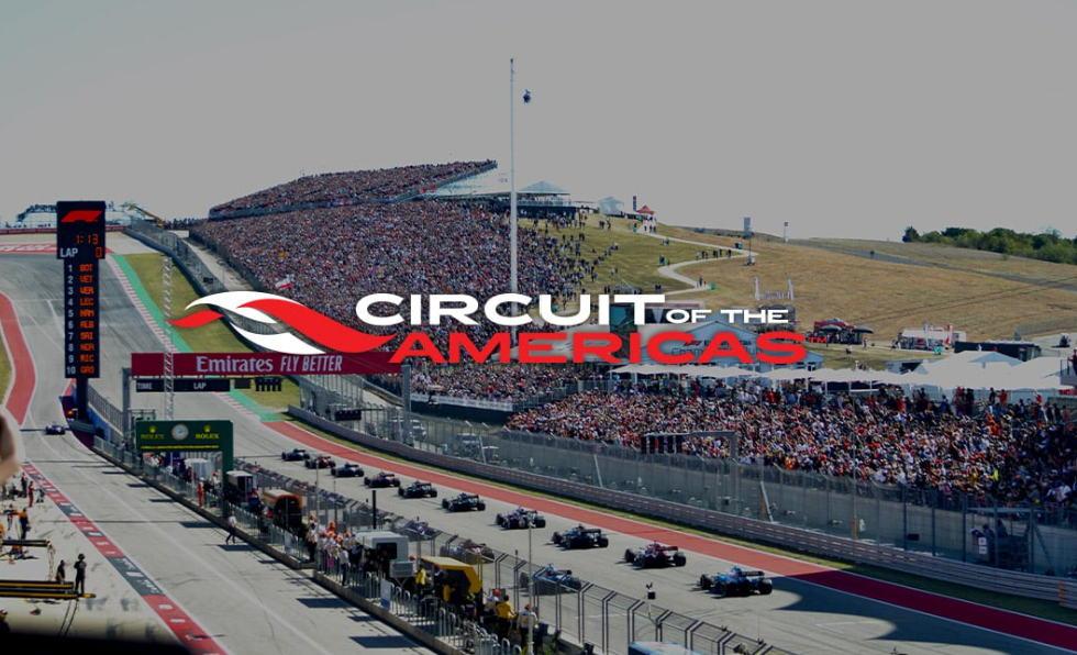 The F1 Grand Prix racetrack at Circuit of the Americas in Austin, Texas