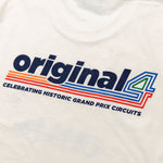 Formula 1 fans: this is a detail shot of the P1 shirt back with multi color Original4 logo.