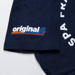 Formula 1 fans: This is a detail shot of the multicolor Original4 logo on the right sleeve of the t-shirt.