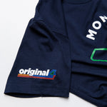 Formula 1 fans: This is a detail shot of the multicolor Original4 logo on the right sleeve of the t-shirt.